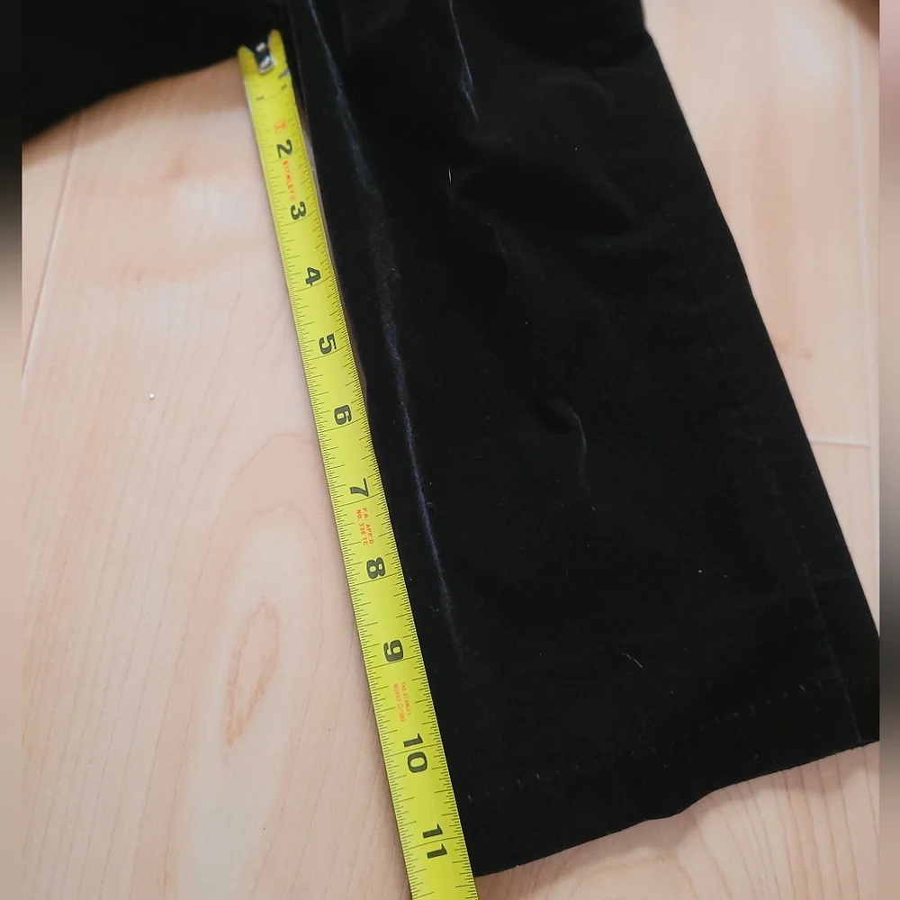Vintage 1990s special occasion black velvet 2-piece suiting vest and dress pants - Picture 11 of 12